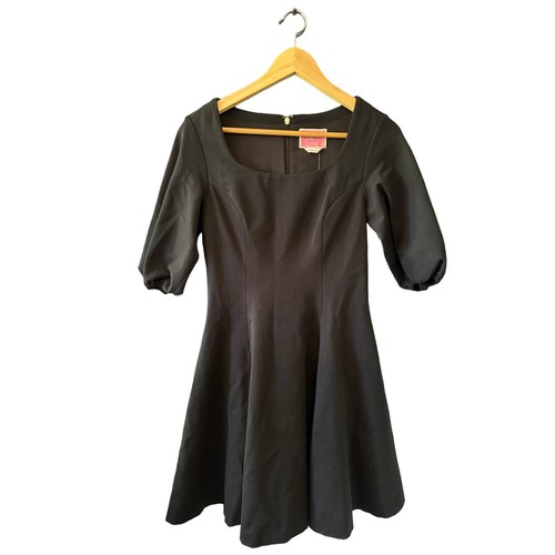 Kate Spade Abito nero Ponte manica a sbuffo nuovo con etichetta Taglia XS