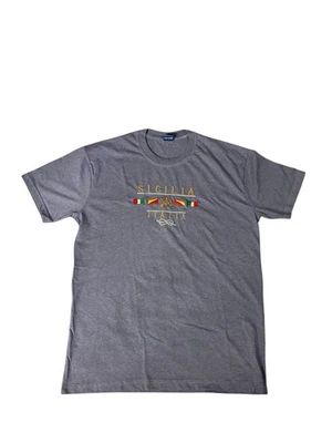 Grey vintage embroidered Italian flag t-shirt italian Size XXL - Image 1 of 4