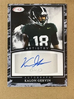 2022 SAGE Artistry #A-KG2 Kalon Gervin Autographs White Auto - Image 1 of 2
