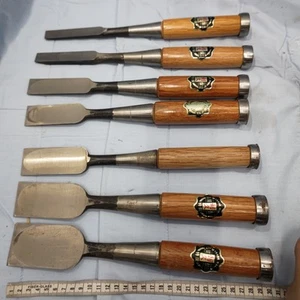 Vintage Japanese Chisel 7set Nomi /Hand Plane Saw Iron Hammer Hand Tool/2y - Picture 1 of 10