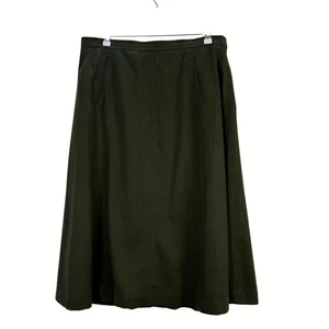 Talbots Women's Wool Blend A-Line Skirt Midi Dark Green Size 14 Preppy Heritage - Picture 1 of 10