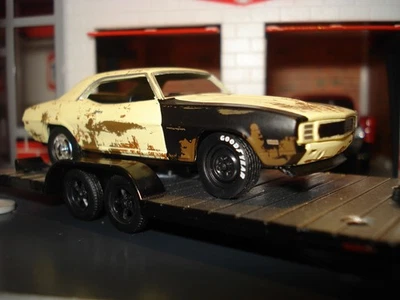 1969 CHEVROLET CAMARO RS/SS LIMITED EDITION 1/64 PROJECT CAR & TRAILER YELLOW M2 - Image 1 of 4
