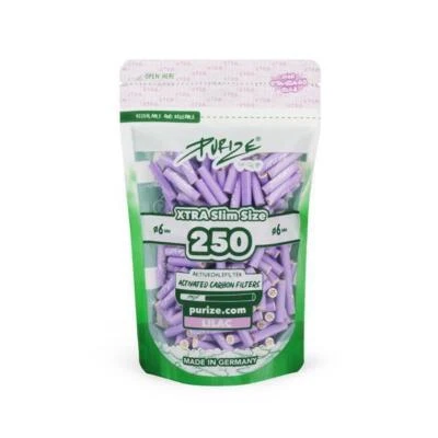 250 PURIZE Aktivkohlefilter LILAC XTRA Slim Filter Pfeifenfilter Kohlefilter - Bild 1 von 2