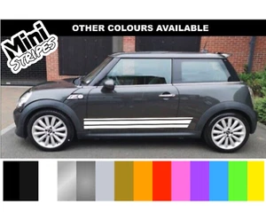 MINI COOPER S / MINI ONE SIDE SKIRT STRIPES VINYL DECALS STICKERS RACING SPORT - Picture 1 of 9