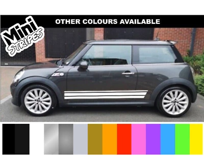 MINI COOPER S / MINI GONNA LATERALE STRISCE VINILE DECALCOMANIE ADESIVI RACING SPORT - Immagine 1 di 4