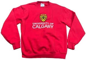 University of Calgary Champion Athletic Wear Red Sweater Size Large - Picture 1 of 6