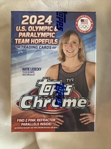2024 Topps Chrome U.S. Olympic & Paralympic Hopefuls Blaster Value Box Free Ship - Picture 1 of 4
