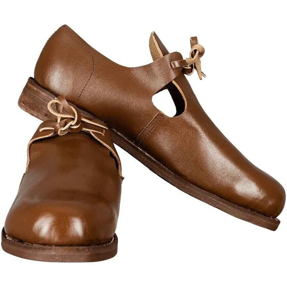 Zapatos Nolthe Renacimiento Teatro Disfraz Zapatos SCA Recreación LARP Combate Zapato Foto 1 de 4