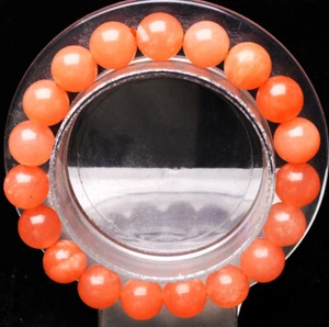 Bracciale perle cristallo quarzo pietra solare fragola dorata naturale 10,2 mm - Foto 1 di 6
