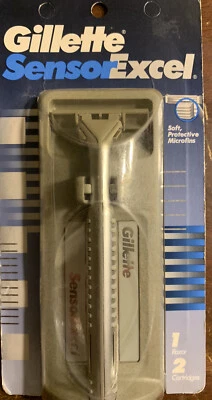 Original Gillette Sensor Excel Razor with 2 Cartridges 1993 USA New Old Stock - Image 1 of 4