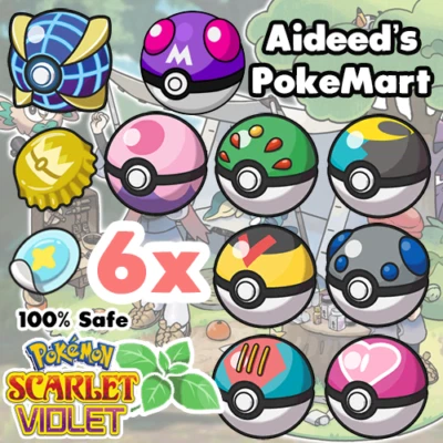POKEMON SCARLET & VIOLET | APRIBALLS | POKE BALLS | MIX & MATCH | FREE 6IV SHINY - Image 1 of 2