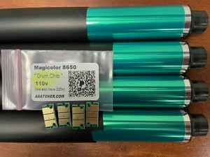 4 x OPC Drum Repair for Konica Minolta Magicolor 8650 + 4 Drum Chip (READ) !!!!! - Picture 1 of 2