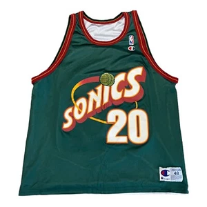 Vintage Gary Payton Seattle Sonics Reversible Champion Jersey NBA Basketball - Picture 1 of 5