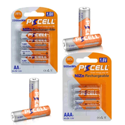 1.6v Rechargeable Batteries AA/AAA 2500mWh/900mWh NiZN Battery for RC Car Toys - Image 1 of 4