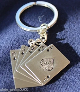POKER Royal Flush FULL metal Collectible Key chain cosplay :) US SELLER  - Picture 1 of 4