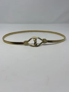CINTURÓN MUJER VINTAGE METAL DORADO DOBLE CORAZÓN HEBILLA 29 1/2" - Imagen 1 de 3
