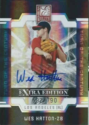 (HCW) 2009 Donruss Elite Extra Edition WES HATTON #/790 Auto Turn of Century - Image 1 of 2