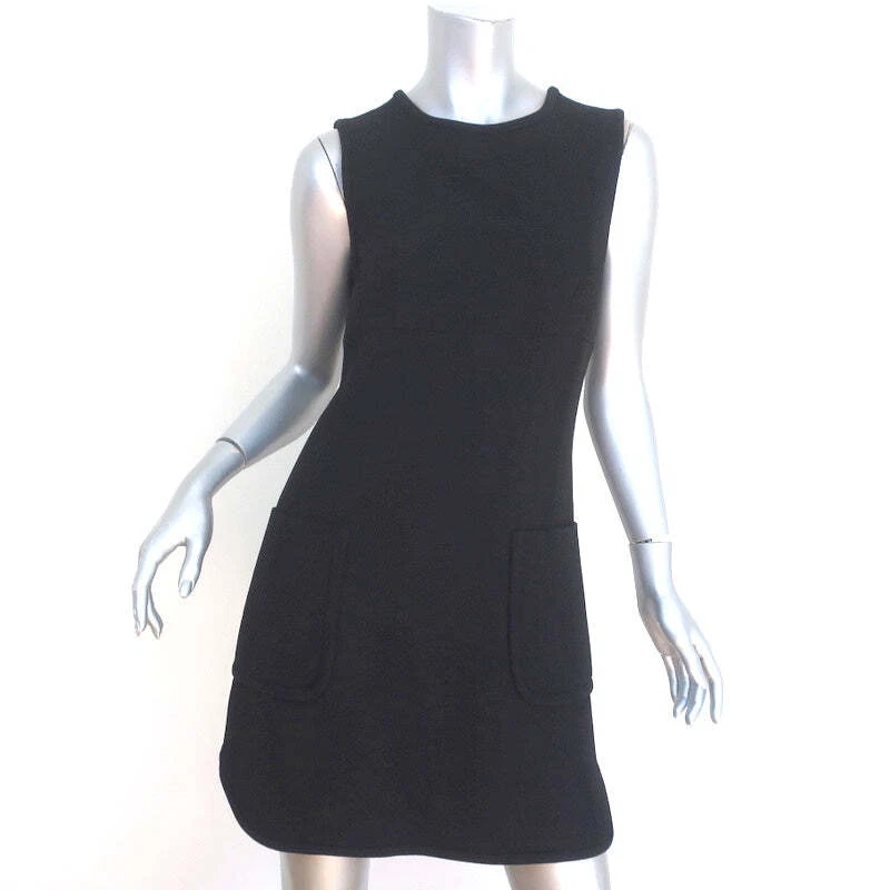 Mini Vestido Marc Jacobs Negro Lana Crepé Talla 6 Funda Sin Mangas Foto 1 de 4