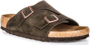 Birkenstock Zurich Sfb Wide Strap Genuine Suede Womens Slippers Mocha US 6 - 11 - Picture 1 of 6