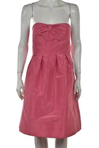 NEW J Crew Womens Dress Size 12 Pink Solid Sheath Strapless Knee Length Silk - Picture 1 of 5
