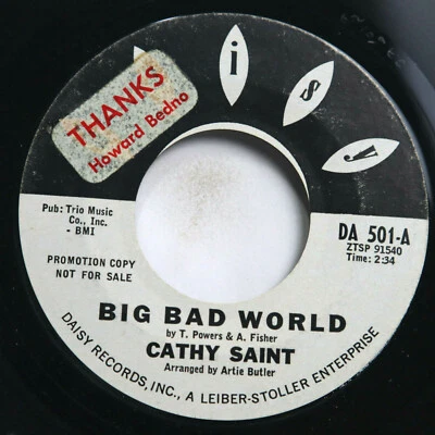 CATHY SAINT - BIG BAD WORLD / MR. HEARTBREAK - SOUL 45 *PROMO* Foto 1 de 2