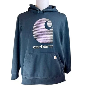 CARHARTT Black Rain Defender Hoodie Sz 3X Hooded Sweatshirt Logo Work Farm Ranch - Picture 1 of 13