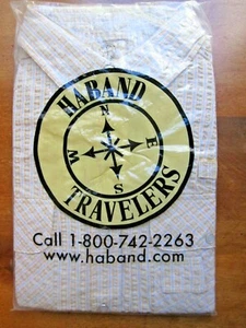 Mens Shirt Haband Travelers Large Short Sleeve Snap Up Shirt, NEW in Pkg. - Picture 1 of 4
