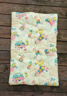 Saco de Dormir Vintage Bebé Bunting Amarillo Cuna Manta Animales Alfabeto Kitsch Foto 1 de 3