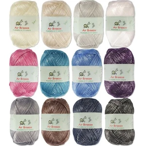 JubileeYarn Air Breeze Yarn - Acrylic Fine Weight - 50g/Skein -12 Colors - Picture 1 of 21