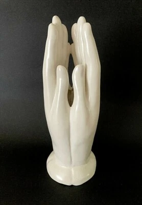 Jarrón de cerámica bisque manos ahuecadas vintage firmado MARTI de Hollywood California EC Foto 1 de 4