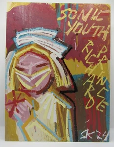 Quadro firmato Steve Keene Sonic Youth 12x16” Richard Prince Nurse copertina album - Foto 1 di 5