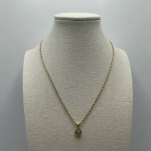 Nina Ricci Gold Plated Chain Necklace Pendant Embellished Rhinestones 18 Inches - Picture 1 of 11