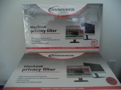 2 Innovera 24" Widescreen Blackout Privacy Filter 16:10 & 16.9 Ratio IVR-BLF24W  - Image 1 of 4