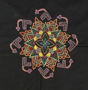 Embroidery Handicraft Handmade Indian Irula Tribe Decor Kolam Pattern Artwork - Picture 1 of 4