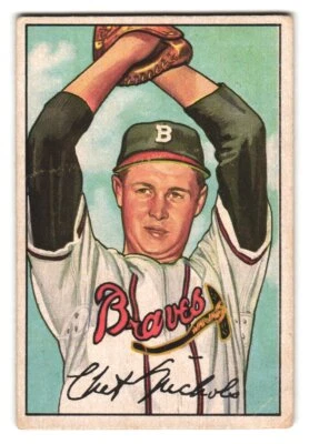 Chet Nichols 1952 Bowman Vintage Baseball Card #120 Boston Braves Low Grade - Image 1 of 2
