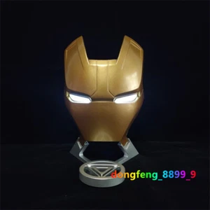 Iron Man MK42 Metal Face Mask w/Base Full Face Cos Prop Collection Xmas Gifts - Picture 1 of 16