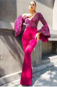 Wunderschöner Jumpsuit mit Pailletten Top - Bild 1 von 5