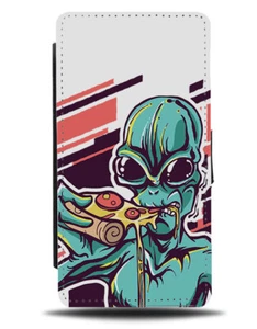 Hungry Alien Flip Wallet Case Essen Pizza Scheibe Käsig Essen Cartoon Kinder i915 - Bild 1 von 3