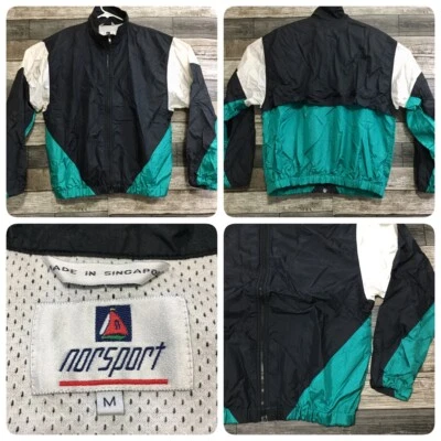 Jaqueta de corrida masculina vintage Norsport Nordstroms corta-vento M Singapura - Imagem 1 de 4