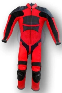 Baby Biker Kids Motorcycle MiniMoto Half Leather Race Suit - Picture 1 of 5
