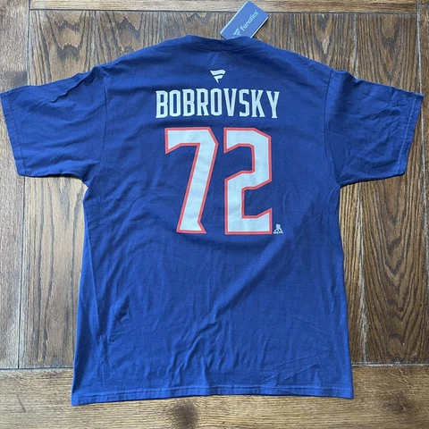 Columbus Blue Jackets Bobrovsky T Shirt Size Large NHL #72 New Fanatics Ohio Cover