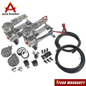 Brand New Air Compressor Kit 440C 12 Volt Carmocar Dual Chrome 440C 200 PSI - Picture 1 of 12