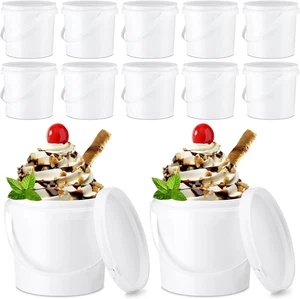 10 Stück 0,5 Gallonen 2 L Eiskübel mit Deckel Behälter für hausgemachtes Eis - Bild 1 von 6