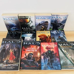 Halo Xbox Books PB Large Print Bundle Original Series Sci Fi Military Novel x 12 - Picture 1 of 24