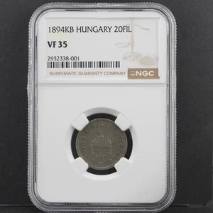 1894 KB Hungary 20 Fil NGC VF 35 Grade Coin 🇭🇺 Free Shipping! - Picture 1 of 3
