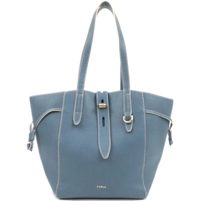 Authentic FURLA Tote Bag Leather Blue F/S - Image 1 of 4