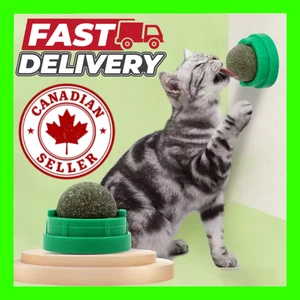 Catnip Wall Ball Interactive Toy Cat Stick-on Treat Natural Digestive Aid Snack - Picture 1 of 10