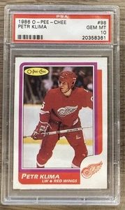 Petr Klima 1986 OPC #98 Rookie Card PSA 10 Pop 13 Detroit Red Wings Legend - Picture 1 of 2