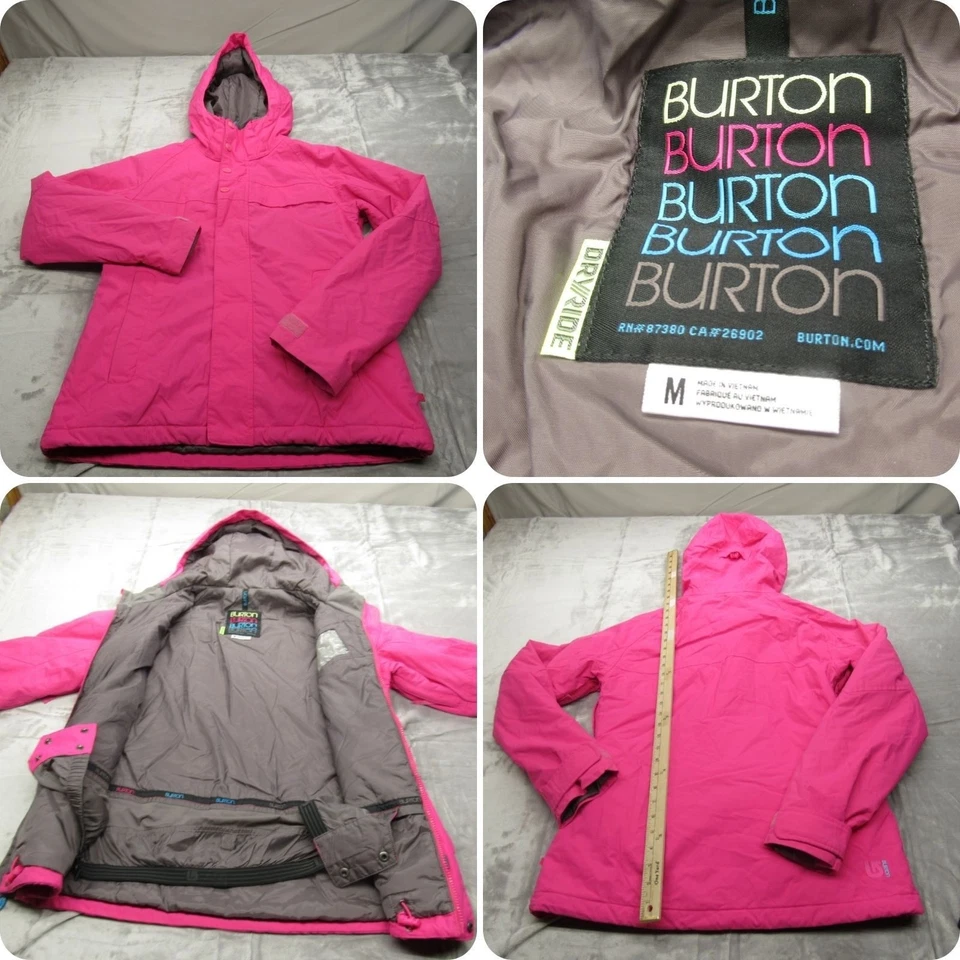 Burton Jacket Womens Medium Pink Dryride Hooded Waterproof Snowboard WB Method - Image 1 of 4