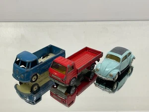 3x BUDGIE SIKU DINKY VW T1 PICK UP MAN VW TRUCK DELUXE 1951 -1:43- POOR - 550 - Picture 1 of 6
